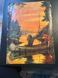 Canoe Hunting/Fishing Scene Decorative Print