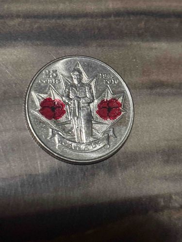 Canadian 25-Cent Coin (1973) with Poppy Detail
