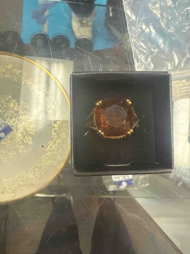 Cocktail Ring with Large Faceted Stone