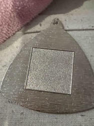 Silver-Toned Triangular Photo Frame Charm or Pendant