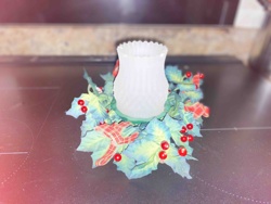 Christmas Holly Scented Oil Warmer with Frosted Glass Shade