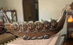 Ceramic Viking Ship Decorative Centerpiece or Planter