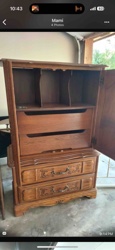 French Provincial Style Wooden Armoire / Media Cabinet