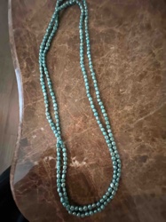 Double-Strand Teal Freshwater Pearl Necklace
