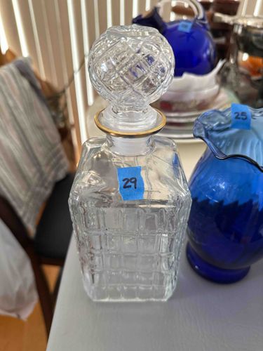 Crystal Decanter with Gold Trim