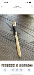 Vintage Button Hook with Carved Handle