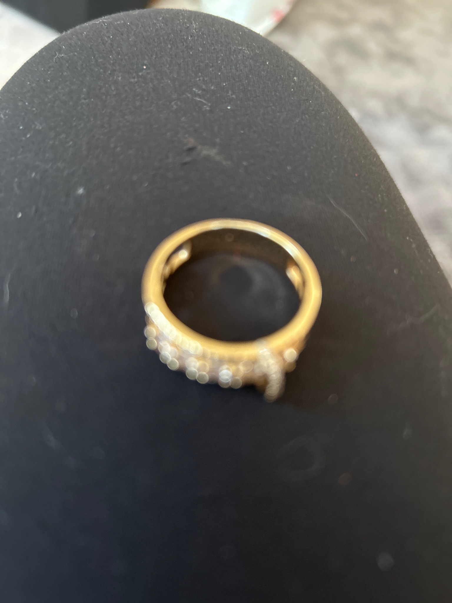 Submitted photo of Gold-tone pave ring (unverified)