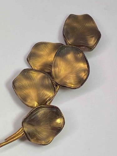 West Germany Gilt Petal Brooch