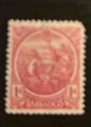 Barbados 1 Penny Stamp (Pelican and Ocean Scene)