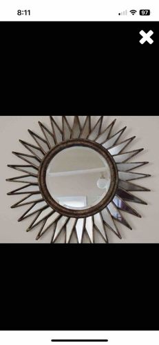 Vintage Iron Gilded Sunburst Mirror