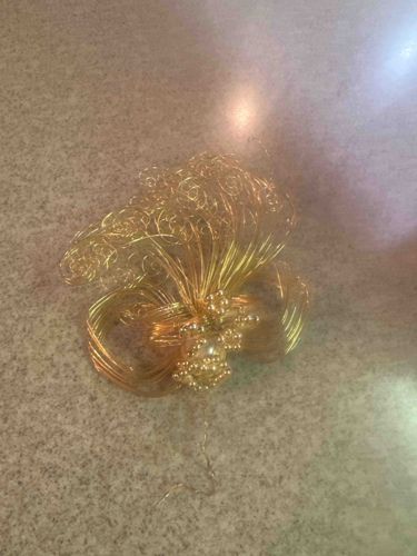 Artisanal Wire and Bead Decorative Ornament