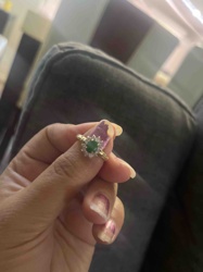 Emerald and Diamond Cluster Ring