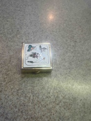 Cloisonné Enameled Metal Pill Box