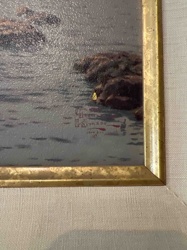 Framed Seascape Print with Thomas Kinkade Signature