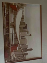 Framed Photograph of Calgary Skyline with Peace Bridge