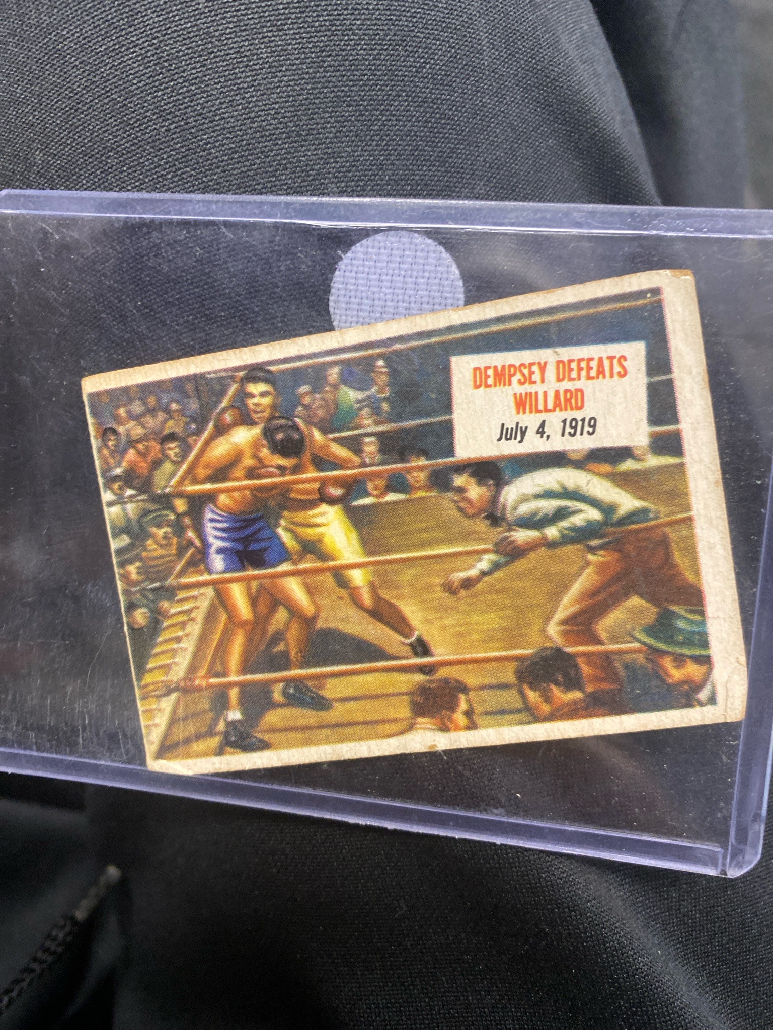 Submitted photo of Vintage sports trading card depicting Jack Dempsey vs. Jess Willard (not authenticated)