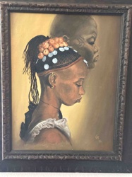 Framed Portrait Painting of Two Women