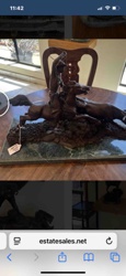 Equestrian Bronze Sculpture on Marble Base