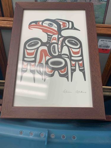 Framed Print of Indigenous Pacific Northwest Coast Style Bird by Alvin Adkins