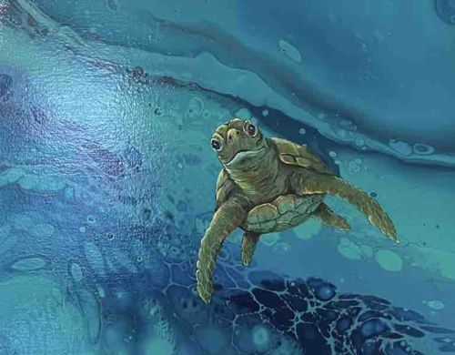 Original Sea Turtle Acrylic Painting by Heather Dixon