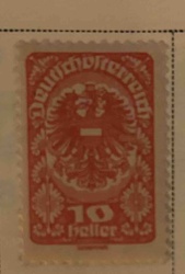 Austria Deutsch&Oslash;sterreich 10 Heller Stamp, Eagle with Floral Motif