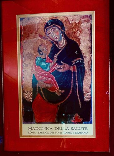 Framed Madonna della Salute Icon Reproduction with Music Box