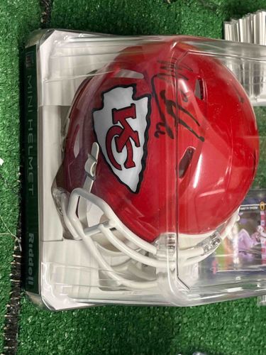 Autographed Mike Caliendo Kansas City Chiefs Riddell Speed Mini Helmet