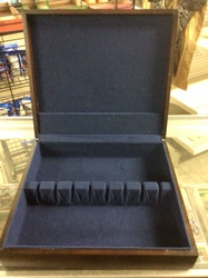 Velvet-Lined Wooden Flatware Caddy