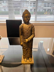 Standing Buddha Statue with Prayer Beads