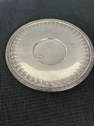 Ornate Silver-Toned Coaster or Small Plate