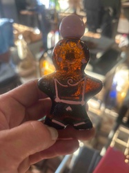 Gingerbread Man Shaped Glass Bottle with Stopper