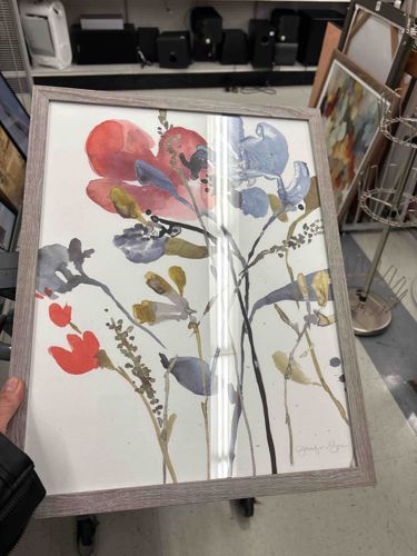 Framed Watercolor Floral Print titled 'Autumn Meadow' by Jennifer Alynn