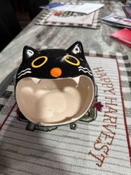 Black Cat Ceramic Candy Dish