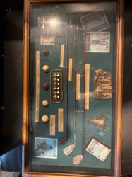 Framed 'Evolution of Golf' Display with Antique Golf Artifacts