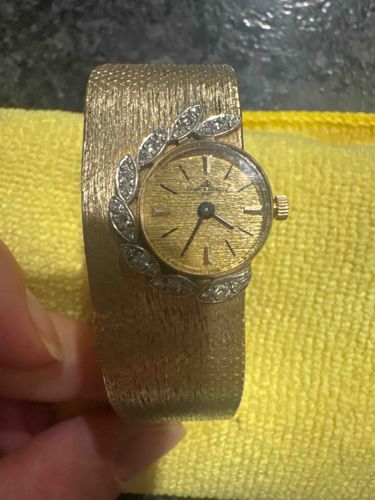 Vintage Gold and Diamond Ladies Cuff Watch