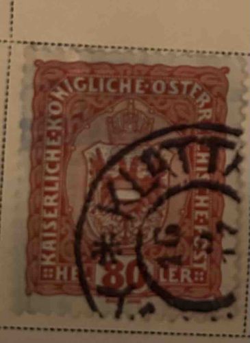 Austro-Hungarian 80 Heller Postage Stamp (Embossed)