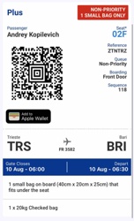 Online E-Boarding Pass