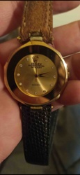 Gold-Toned 'Rolex Oyster Perpetual Datejust' Quartz Watch with Diamond-Style Markers