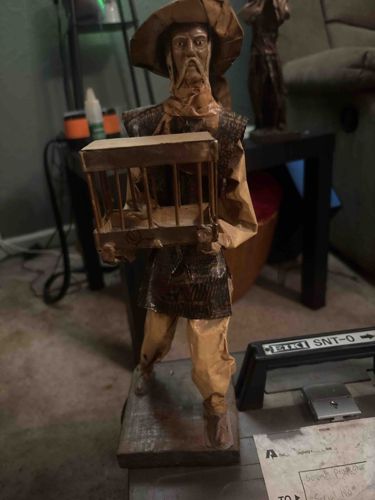 Paper Mache 'Bird Seller' Figurine