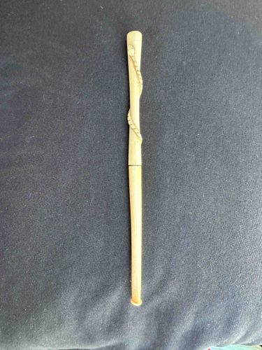 Carved Ivory Cigarette Holder with Snake Motif