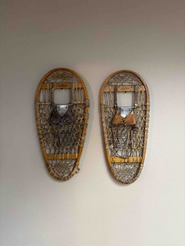 Pair of Vintage Wooden Snowshoes