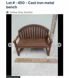 Miniature Cast Iron Metal Bench