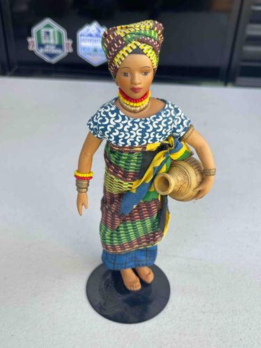 African Woman Figurine with Water Pot