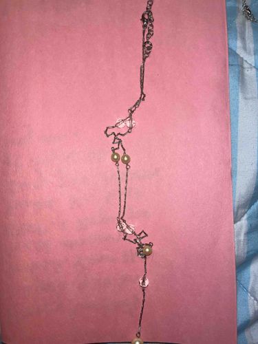 Multi-Strand Imitation Pearl and Clear Bead Silver-Tone Necklace