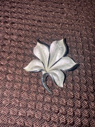Vintage Silver-Tone Textured Floral Brooch