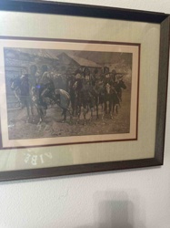 Historical Native American Equestrian Scene Print