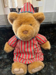 Teddy Bear Stuffed Animal in Striped Pajamas