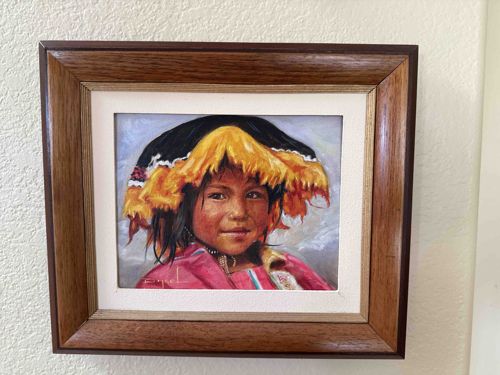 Framed Portrait of a Child in Traditional Attire