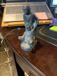Abstract Crouching Figure Sculpture