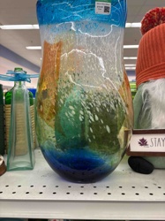 Multi-Color Art Glass Vase with Controlled Bubbles